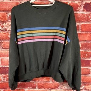 American Eagle Rainbow Sweatshirt, Grey, Size Small